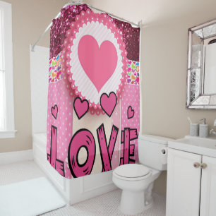Valentine's Day Shower Curtain, Love Shower Curtain