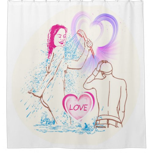  valentines day showercurtain showering love Fun  Shower Curtain