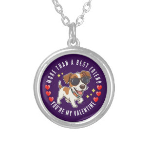 Valentine's day silver plated necklace