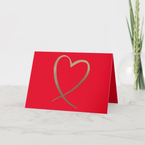 Valentines Day Simple Heart Red Holiday Card