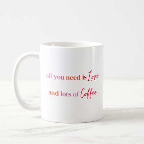 Valentines Day Simple Love Calligraphy Custom Coffee Mug