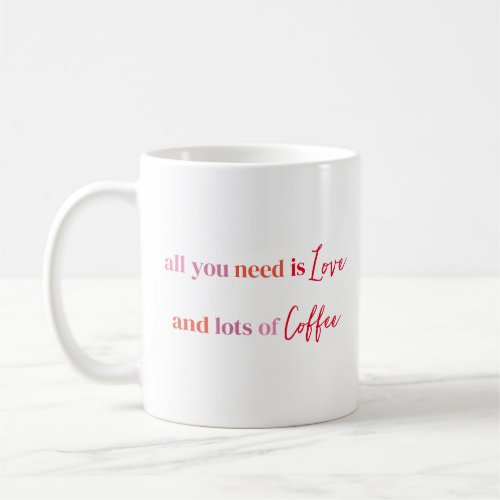 Valentines Day Simple Love Calligraphy Custom Coffee Mug