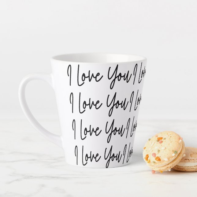 Valentines Day Simple Modern I Love You  Latte Mug (In Situ)
