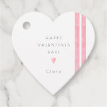 Valentines Day Simple Modern Watercolor Heart Pink Favor Tags