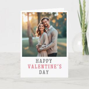 Valentine's Day Simple Typography Photo Holiday Card