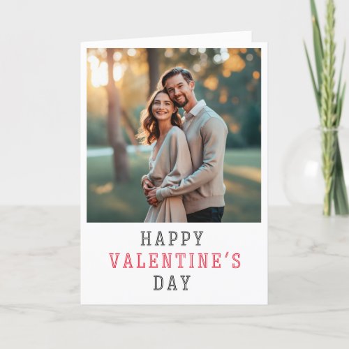 Valentines Day Simple Typography Photo Holiday Card