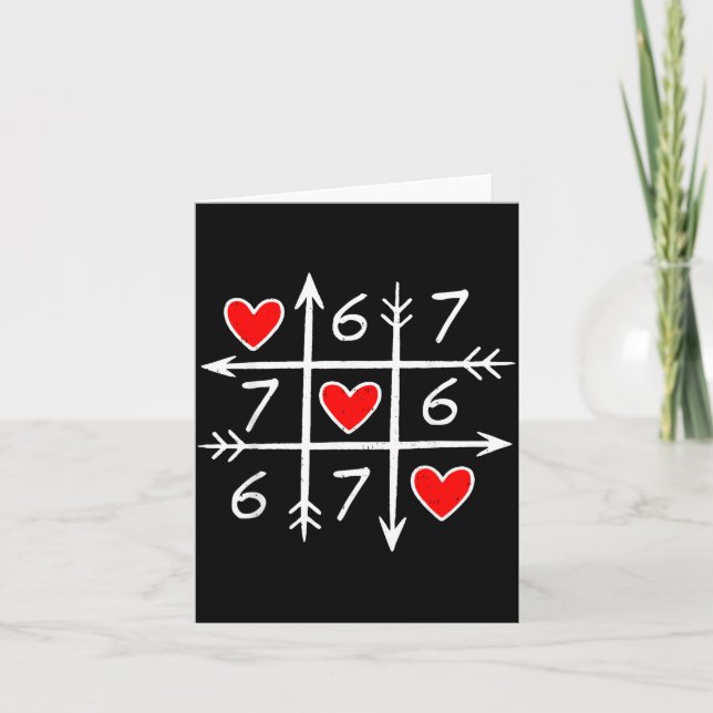 Valentines Day Six Seven 67 Meme 6 7 Heart Boys Gi Card (Front)