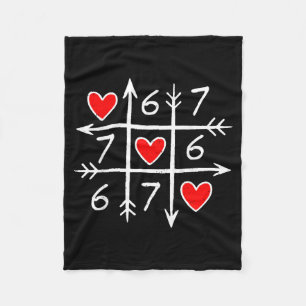 Valentines Day Six Seven 67 Meme 6 7 Heart Boys Gi Fleece Blanket