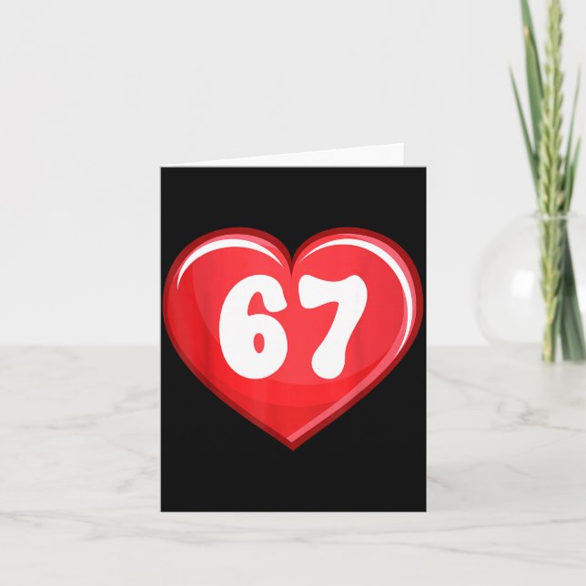 Valentine's Day Six Seven Hearts 6 7 Meme Gen Alph Card (Front)