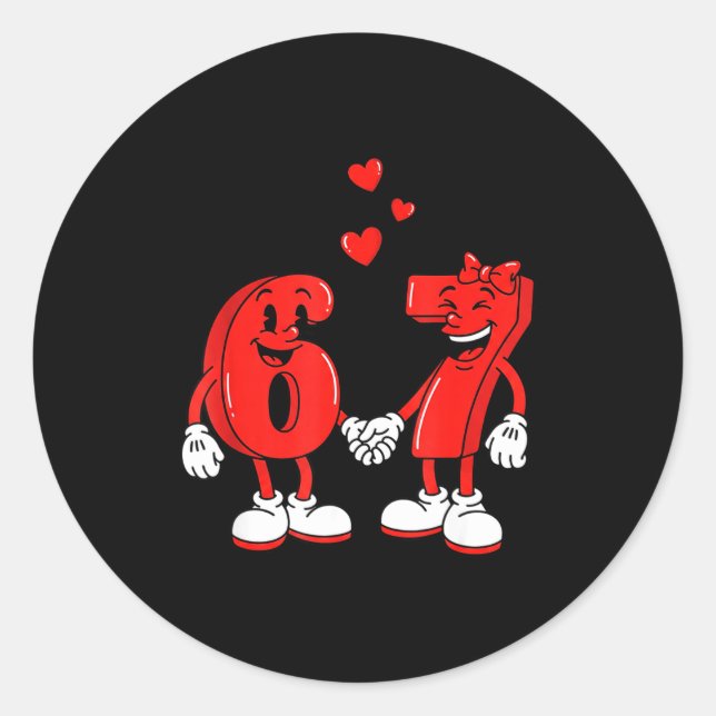 Valentine's Day Six Seven Hearts 6 7 Meme Gen Alph Classic Round Sticker (Front)