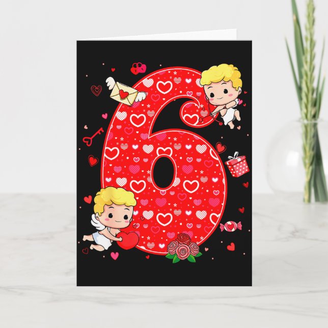 Valentines Day Six Seven Hearts 6 7 Meme Gen Alpha Card (Front)