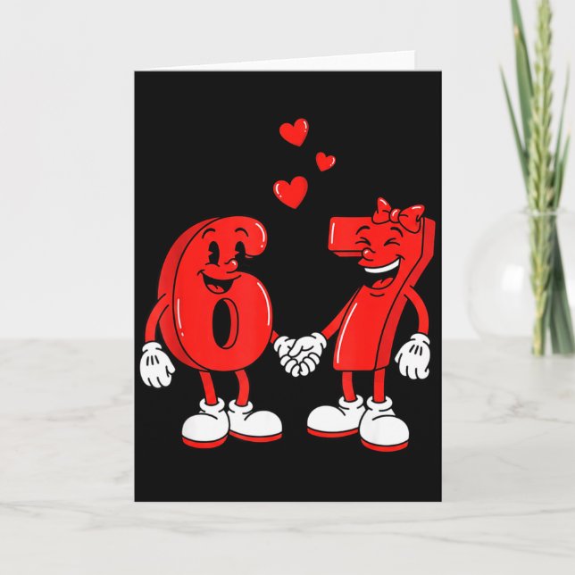 Valentines Day Six Seven Hearts 6 7 Meme Gen Alpha Card (Front)