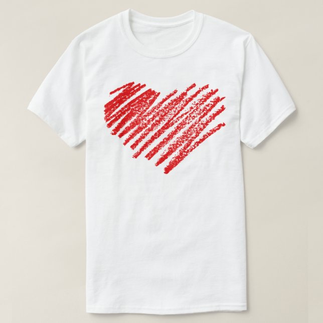 Valentine's Day Sketch Heart Gift design for Men & T-Shirt (Design Front)