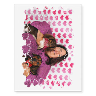 Valentine's Day - Skippy & Zelda - Dachshunds Temporary Tattoos