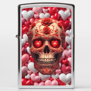 Valentine's Day Skull Zippo Lighter
