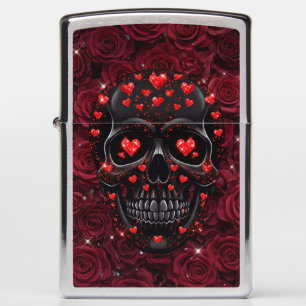 Valentine's Day Skull Zippo Lighter