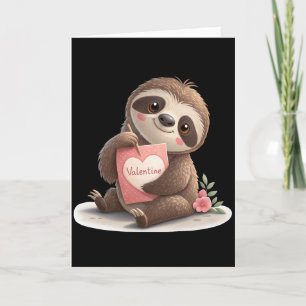 Valentine's Day Sloth Holiday Card