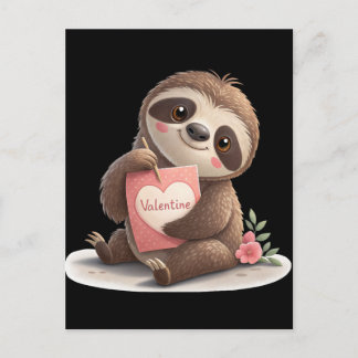 Valentine's Day Sloth Holiday Postcard