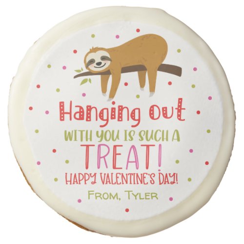 Valentines Day Sloth Sugar Cookie