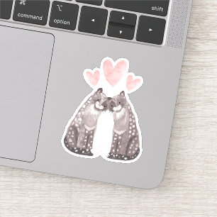 Valentine's Day Snow Leopards Sticker
