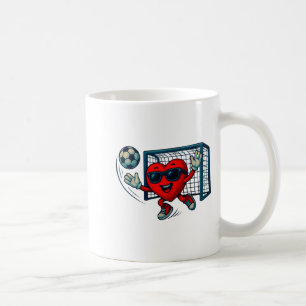 Valentines Day Soccer Goalkeeper Funny Heart Boys Coffee Mug