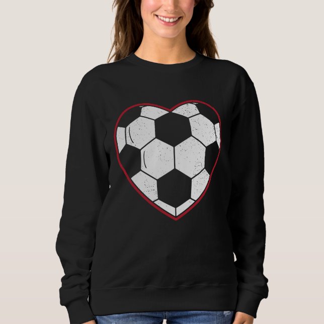 Valentine's Day Soccer Red Heart Sweatshirt (Front)