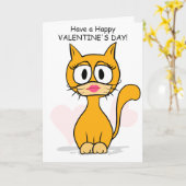 Valentine's Day Social Distance Cat Mask Holiday Card (Yellow Flower)