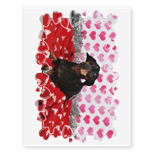 Valentine's Day - Sophia - Dachshund Temporary Tattoos