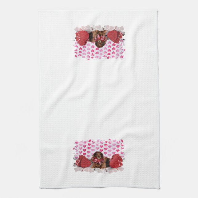 Valentine's Day - Sophie - Dachshund Towel (Vertical)