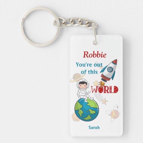 Valentines Day Space Out Of This World Keychain
