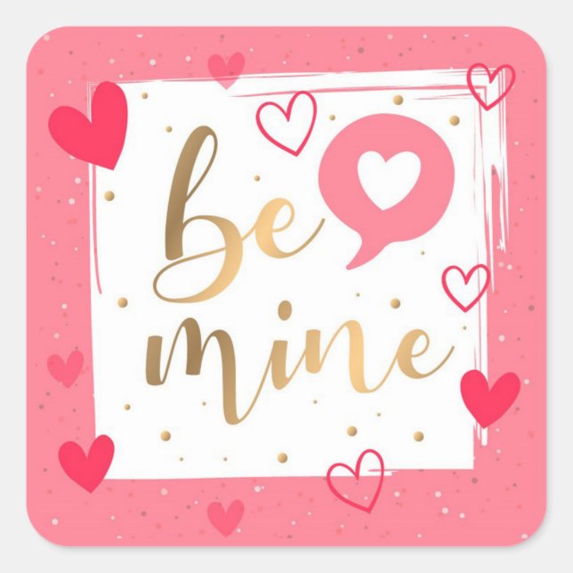 Valentines Day Square Sticker (Front)