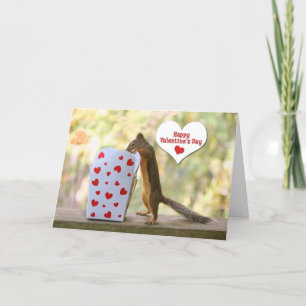 Valentines Day Squirrel Holiday Card