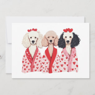 Valentines Day Standard Poodle Dogs Holiday Card
