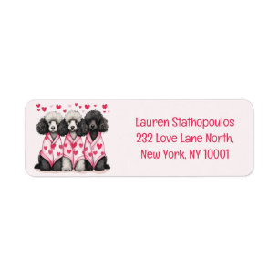 Valentines Day Standard Poodle Dogs Label