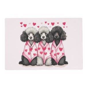 Valentines Day Standard Poodle Dogs Placemat