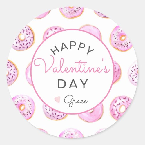 Valentines Day Sticker donut Sticker Classic Round Sticker