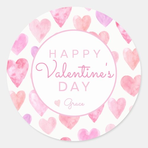 Valentines Day Sticker Heart Sticker Classic Round Sticker