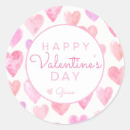 Valentine's Day Sticker, Heart Sticker, Classic Round Sticker