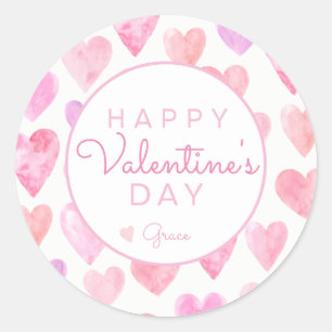 Valentine's Day Sticker, Heart Sticker, Classic Round Sticker
