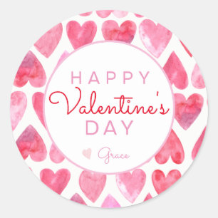 Valentine's Day Sticker, Heart Sticker, Classic Round Sticker
