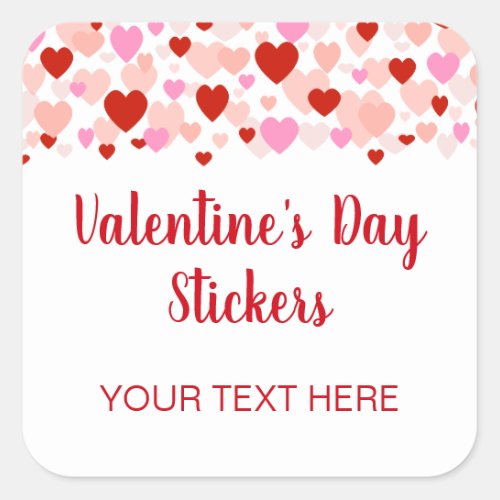 Valentines Day Sticker Tags with Heart Border