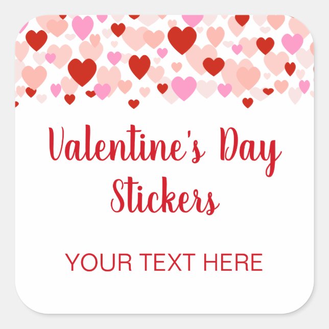 Valentine's Day Sticker Tags with Heart Border (Front)