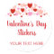 Valentine's Day Sticker Tags with Heart Border