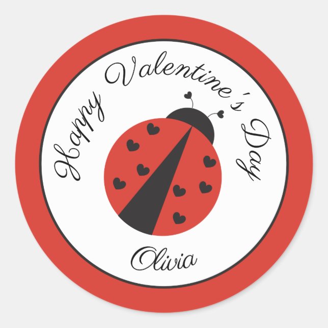 Valentine's Day stickers for classroom favors (Front)