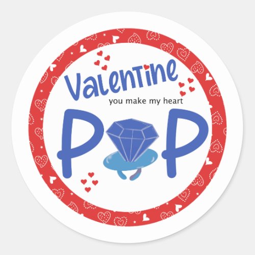 Valentines day stickers happy valentines day classic round sticker