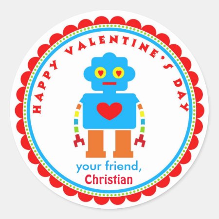 Valentine's Day Stickers Robot Stickers