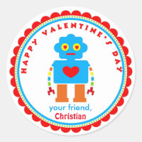 Valentine's Day Stickers Robot Stickers