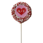 Valentine's Day Stitched Heart Initials/Text Chocolate Dipped Oreo Pop (Zoomed)