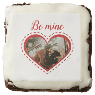 Valentines Day Stitched Hearts Photo/Text Brownie