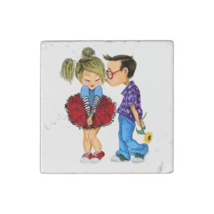Valentine's Day Stone Magnet Gift Couple Love